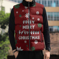 Sign Language Merry Christmas Sleeveless Puffer Jacket Xmas Holiday Patterns - Wonder Print Shop