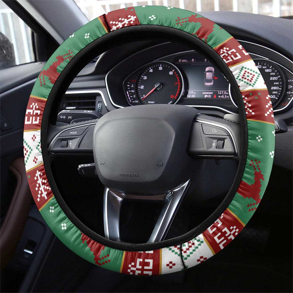 Sign Language Merry Christmas Steering Wheel Cover Xmas Holiday Patterns - Wonder Print Shop