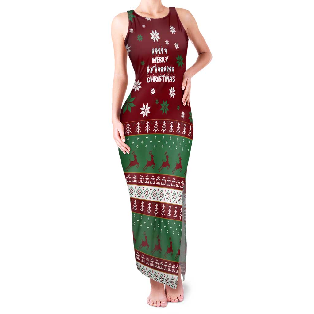 Sign Language Merry Christmas Tank Maxi Dress Xmas Holiday Patterns - Wonder Print Shop