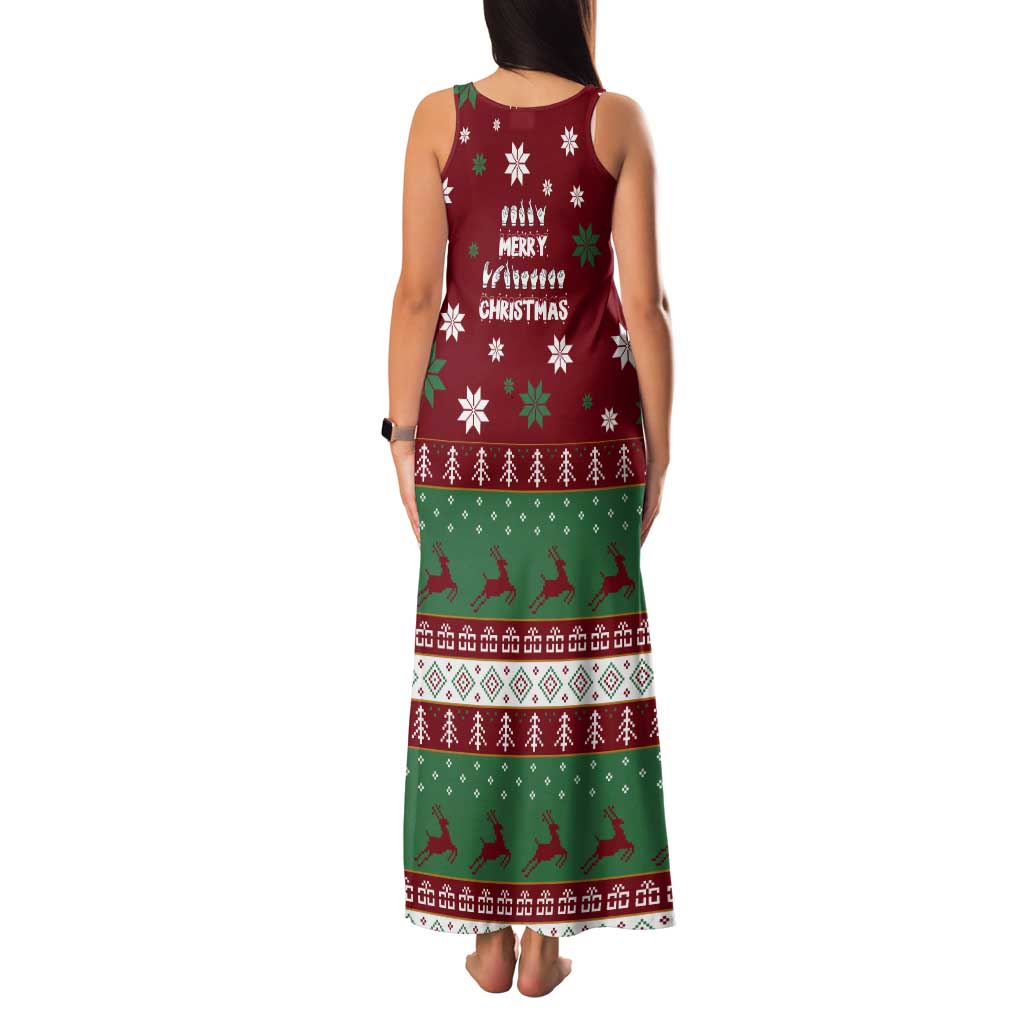 Sign Language Merry Christmas Tank Maxi Dress Xmas Holiday Patterns - Wonder Print Shop