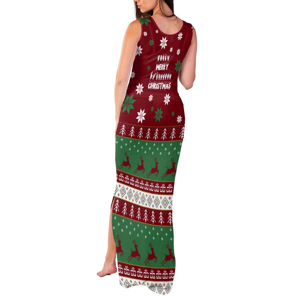 Sign Language Merry Christmas Tank Maxi Dress Xmas Holiday Patterns - Wonder Print Shop
