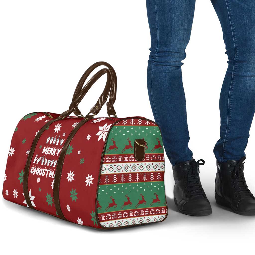 Sign Language Merry Christmas Travel Bag Xmas Holiday Patterns - Wonder Print Shop