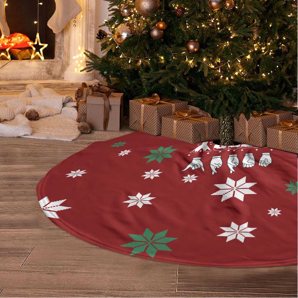 Sign Language Merry Christmas Tree Skirt Xmas Holiday Patterns - Wonder Print Shop