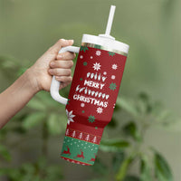Sign Language Merry Christmas Tumbler With Handle Xmas Holiday Patterns - Wonder Print Shop