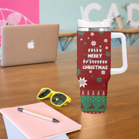 Sign Language Merry Christmas Tumbler With Handle Xmas Holiday Patterns - Wonder Print Shop