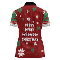 Sign Language Merry Christmas Women Polo Shirt Xmas Holiday Patterns - Wonder Print Shop