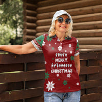 Sign Language Merry Christmas Women Polo Shirt Xmas Holiday Patterns - Wonder Print Shop