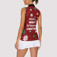 Sign Language Merry Christmas Women Sleeveless Polo Shirt Xmas Holiday Patterns - Wonder Print Shop