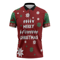 Sign Language Merry Christmas Zipper Polo Shirt Xmas Holiday Patterns - Wonder Print Shop