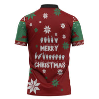 Sign Language Merry Christmas Zipper Polo Shirt Xmas Holiday Patterns - Wonder Print Shop