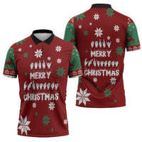 Sign Language Merry Christmas Zipper Polo Shirt Xmas Holiday Patterns - Wonder Print Shop
