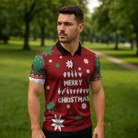 Sign Language Merry Christmas Zipper Polo Shirt Xmas Holiday Patterns - Wonder Print Shop