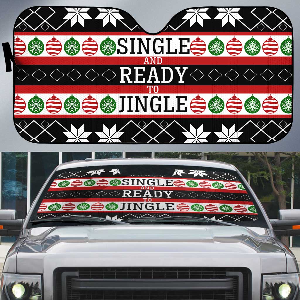 Single Ready To Jingle Christmas Auto Sun Shade Xmas Holiday Patterns - Wonder Print Shop
