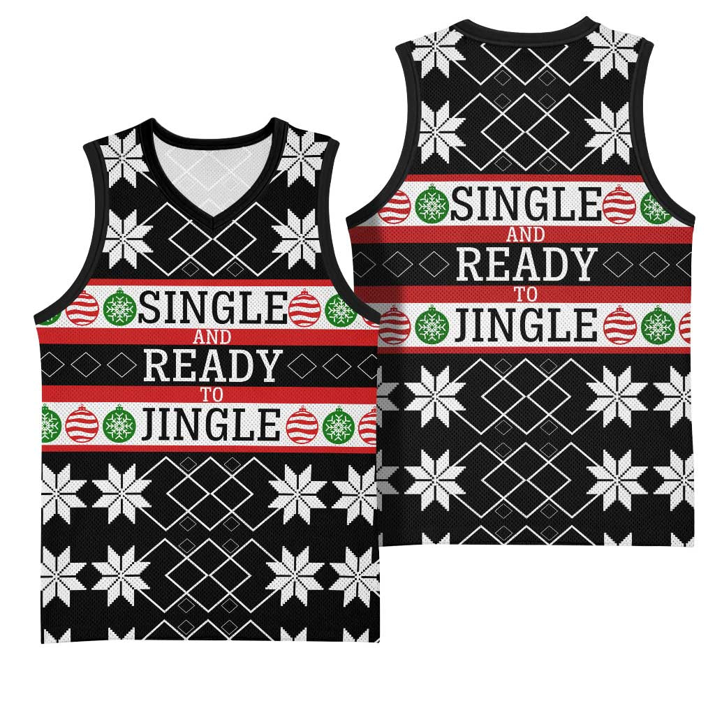 Single Ready To Jingle Christmas Basketball Jersey Xmas Holiday Patterns - Wonder Print Shop