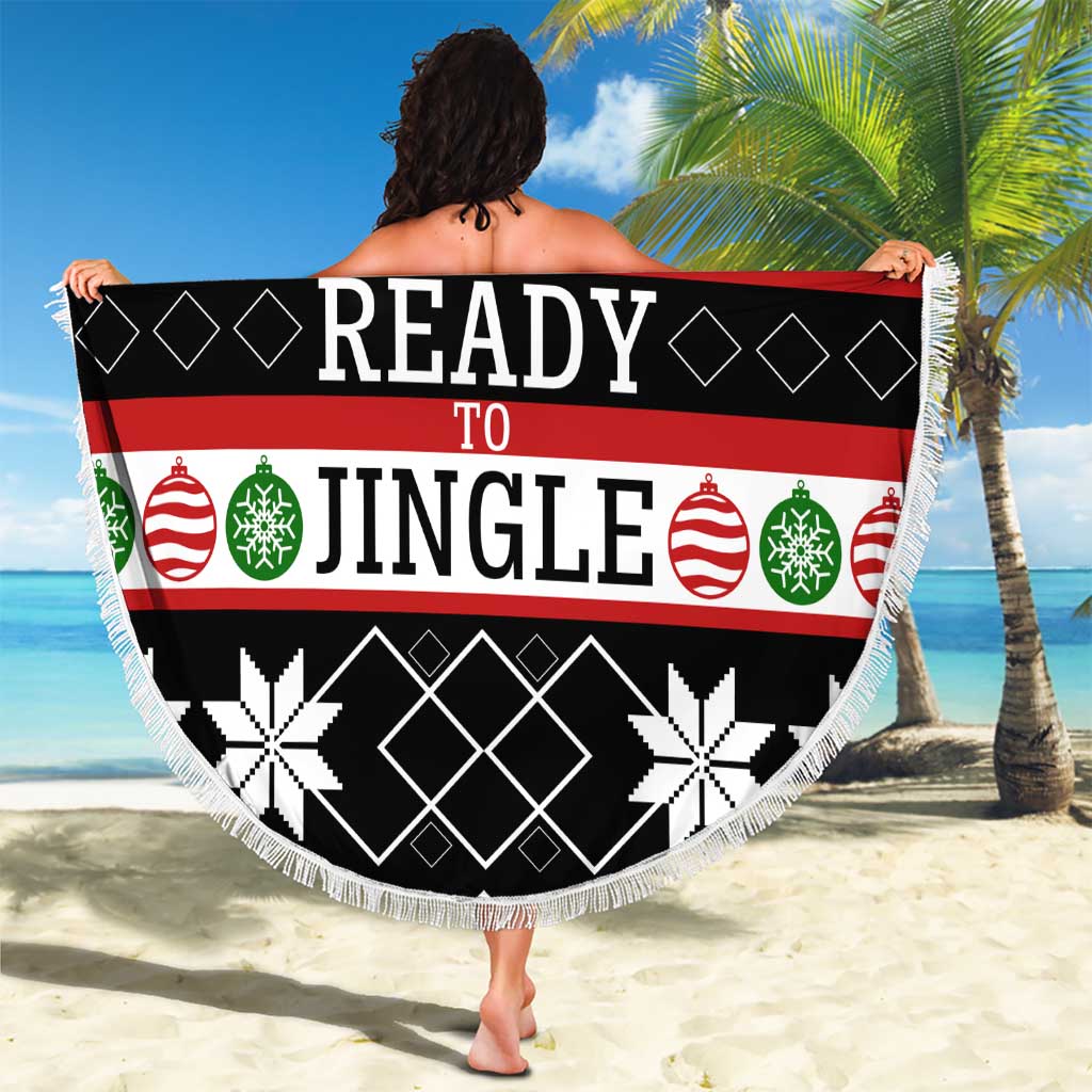 Single Ready To Jingle Christmas Beach Blanket Xmas Holiday Patterns - Wonder Print Shop