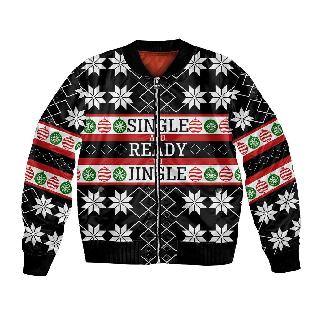 Single Ready To Jingle Christmas Bomber Jacket Xmas Holiday Patterns - Wonder Print Shop