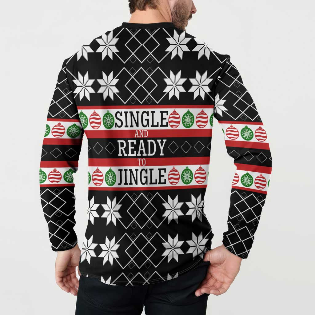 Single Ready To Jingle Christmas Button Sweatshirt Xmas Holiday Patterns - Wonder Print Shop