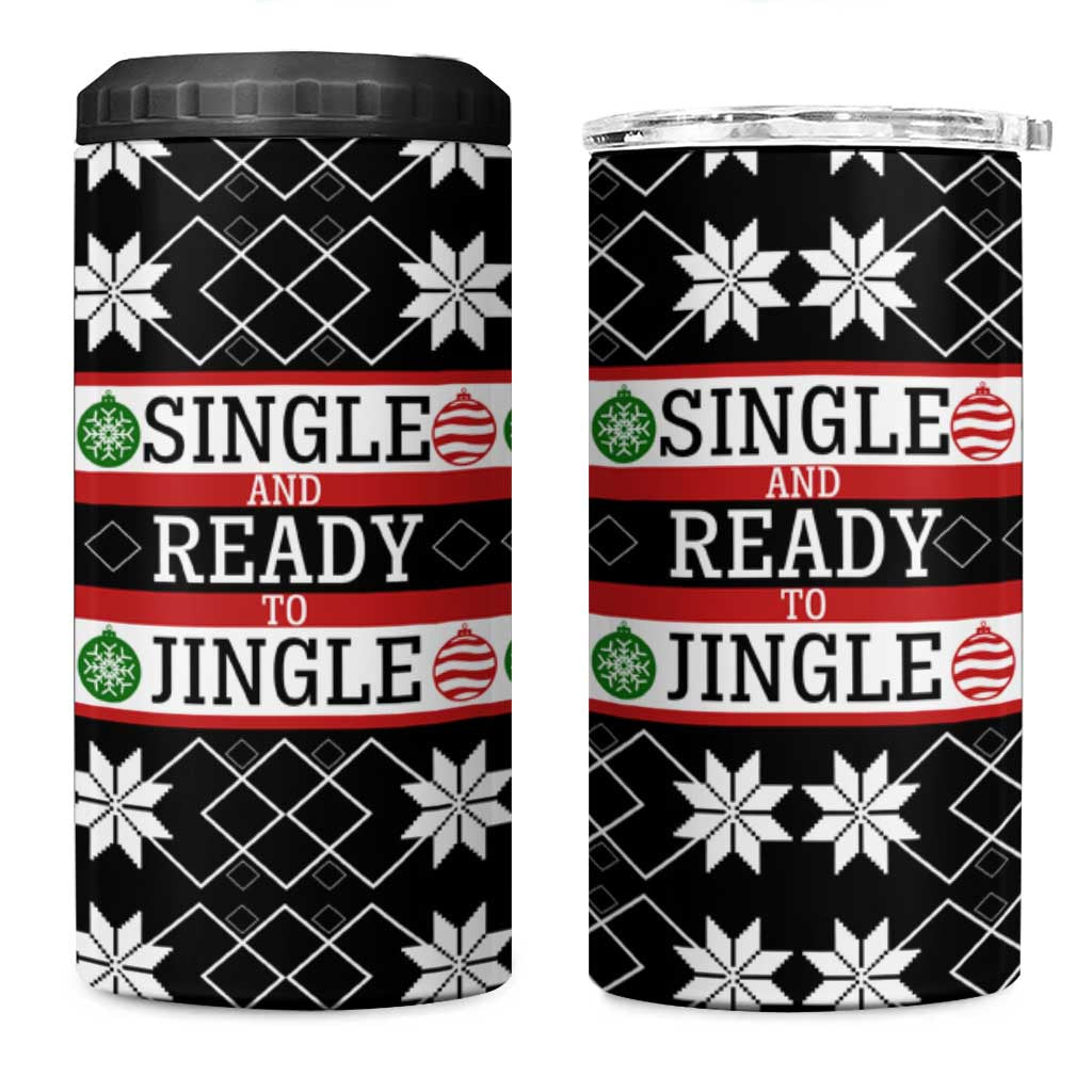 Single Ready To Jingle Christmas 4 in 1 Can Cooler Tumbler Xmas Holiday Patterns - Wonder Print Shop