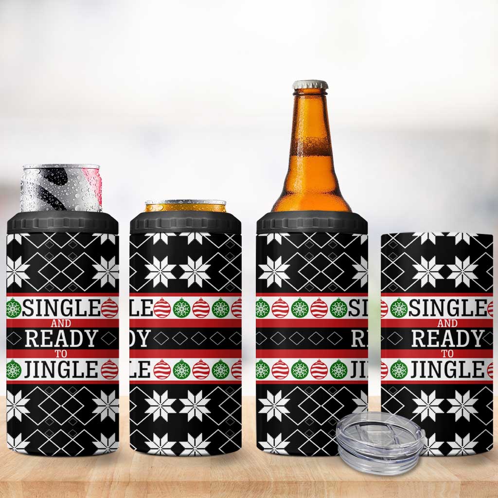 Single Ready To Jingle Christmas 4 in 1 Can Cooler Tumbler Xmas Holiday Patterns - Wonder Print Shop