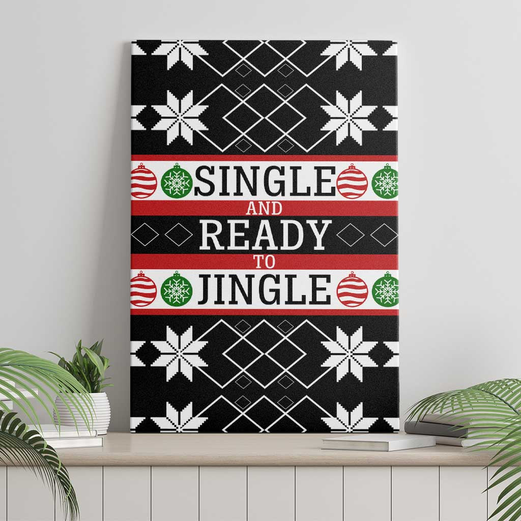 Single Ready To Jingle Christmas Canvas Wall Art Xmas Holiday Patterns - Wonder Print Shop