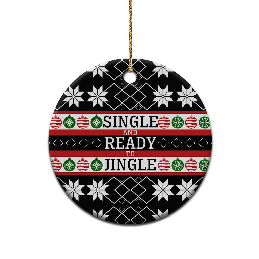 Single Ready To Jingle Christmas Ceramic Ornament Xmas Holiday Patterns - Wonder Print Shop