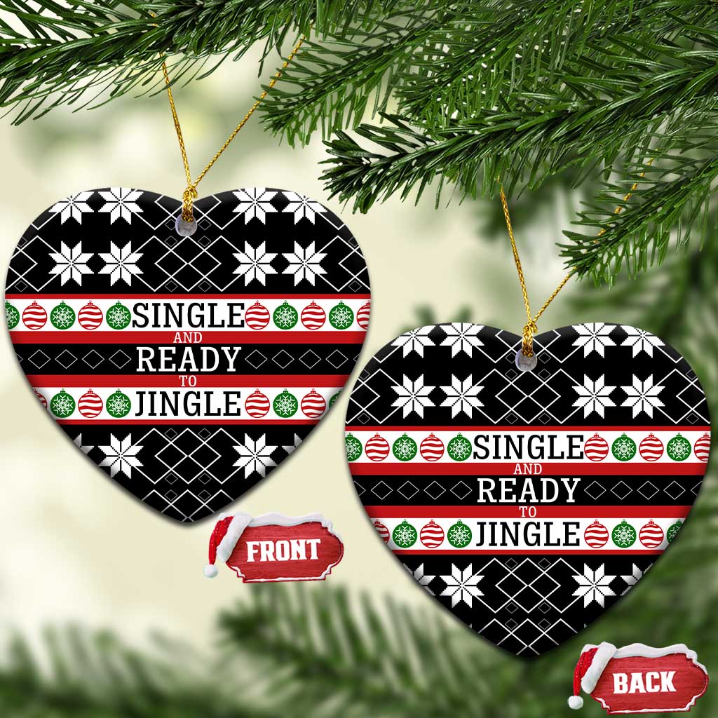 Single Ready To Jingle Christmas Ceramic Ornament Xmas Holiday Patterns - Wonder Print Shop