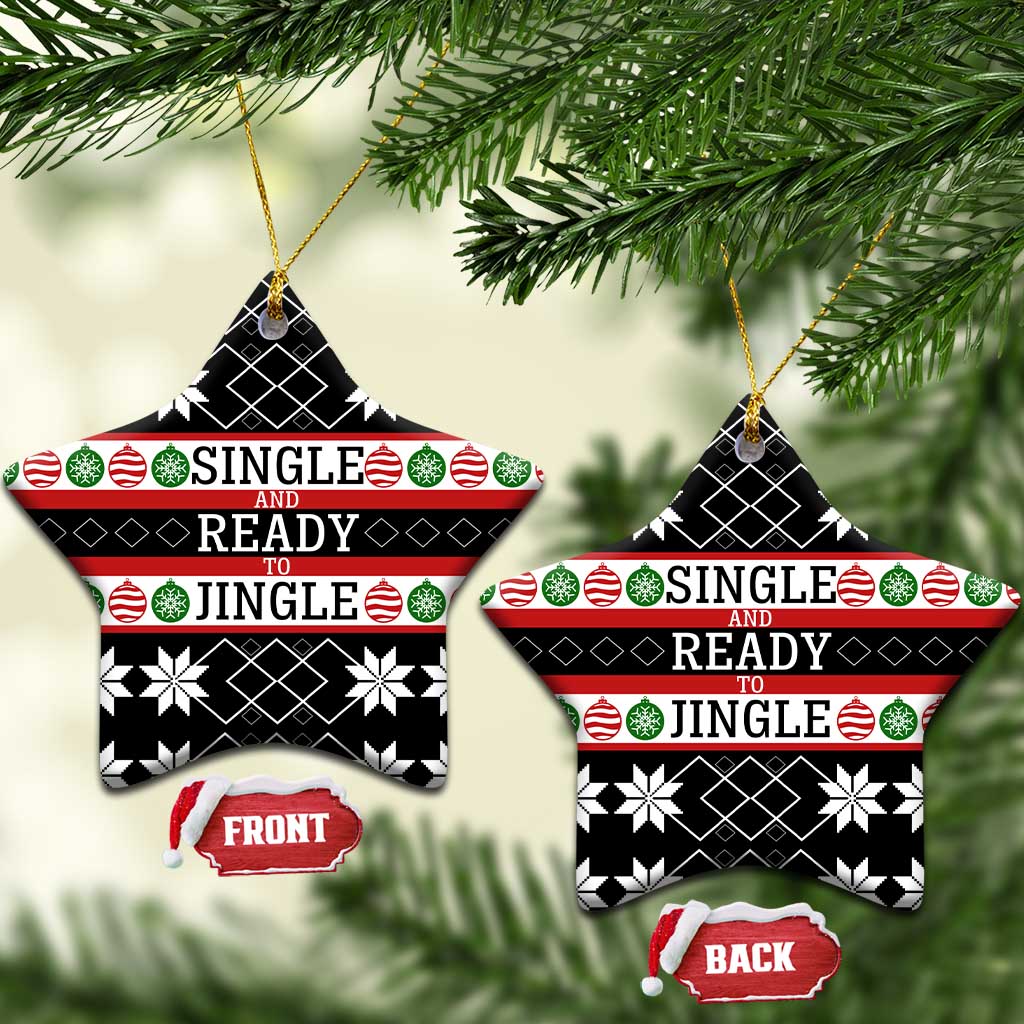 Single Ready To Jingle Christmas Ceramic Ornament Xmas Holiday Patterns - Wonder Print Shop