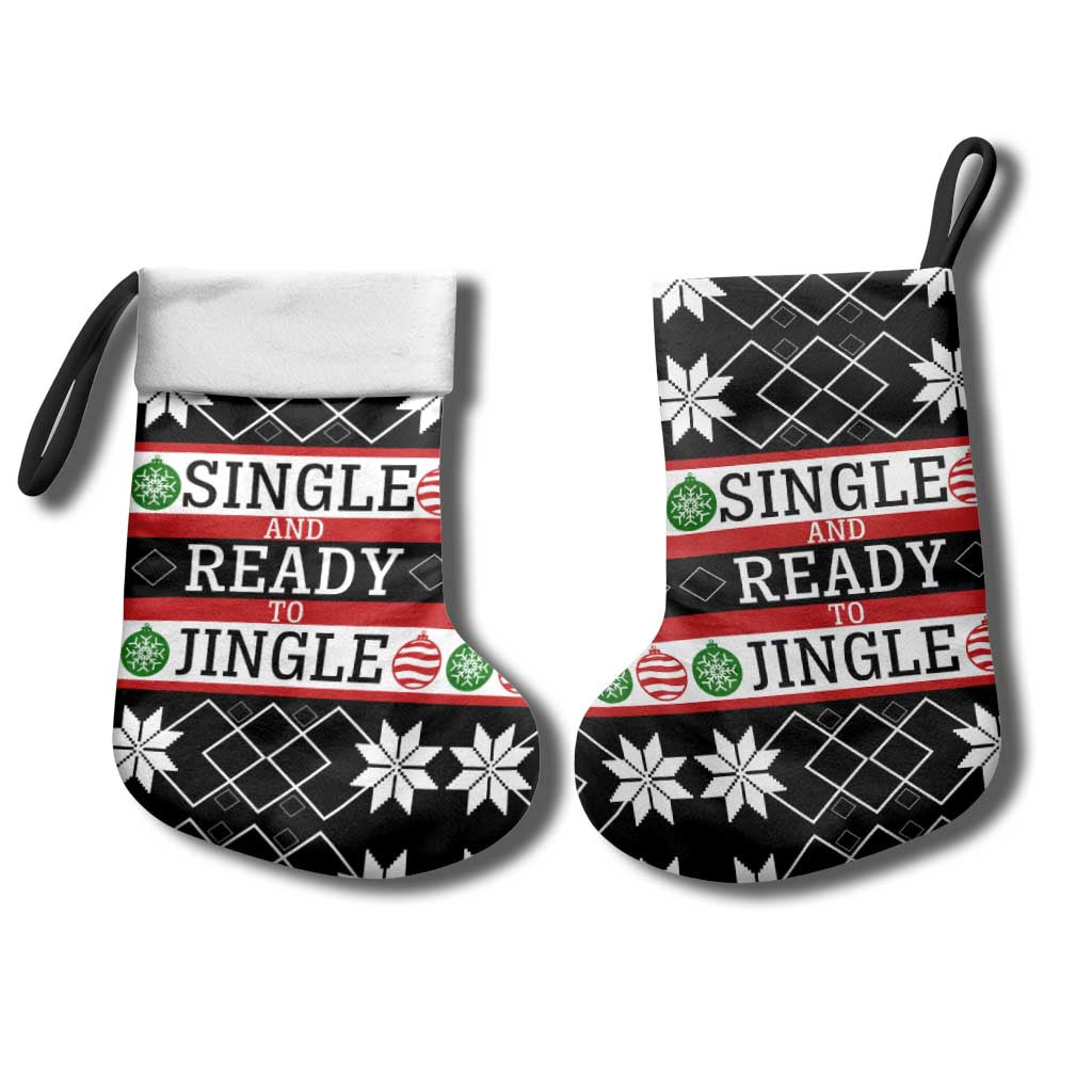 Single Ready To Jingle Christmas Stocking Xmas Holiday Patterns - Wonder Print Shop
