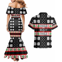 Single Ready To Jingle Christmas Couples Matching Mermaid Dress and Hawaiian Shirt Xmas Holiday Patterns - Wonder Print Shop