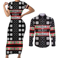 Single Ready To Jingle Christmas Couples Matching Short Sleeve Bodycon Dress and Long Sleeve Button Shirt Xmas Holiday Patterns - Wonder Print Shop