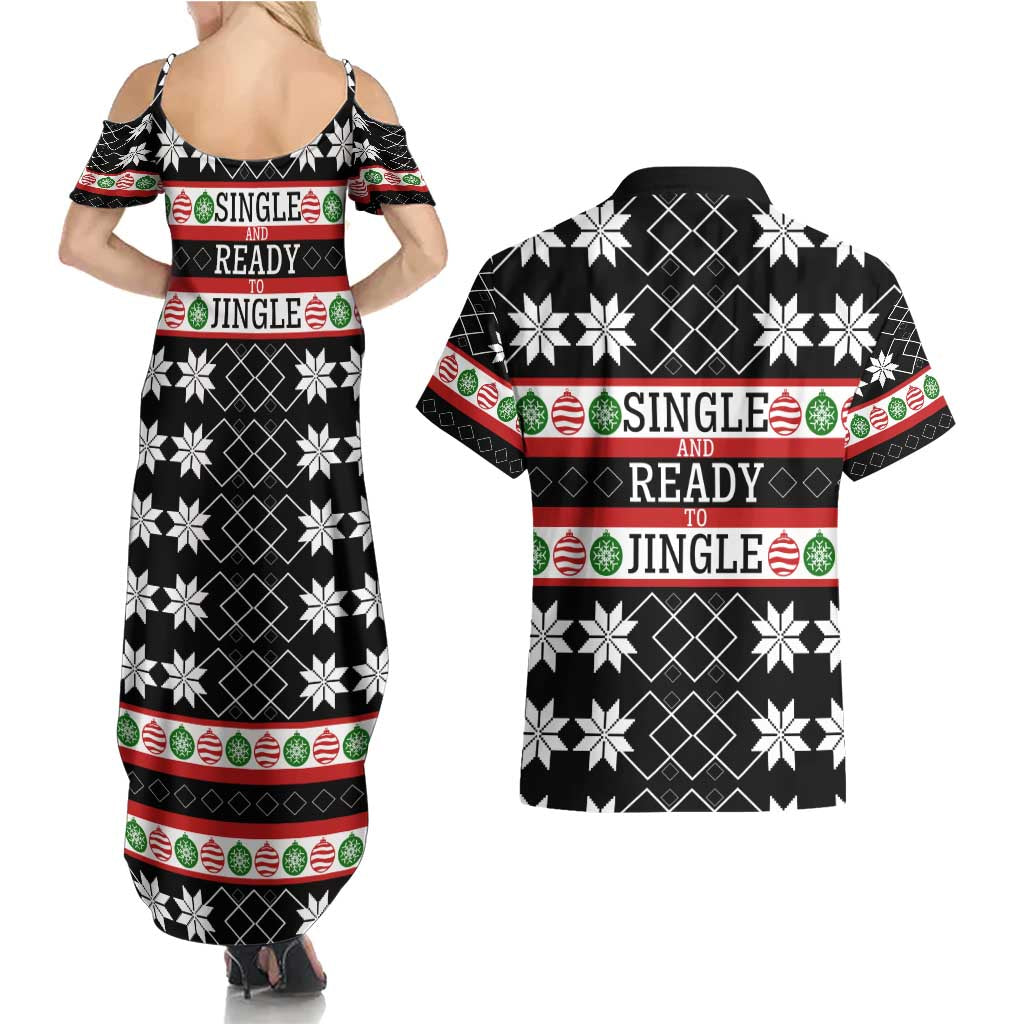 Single Ready To Jingle Christmas Couples Matching Summer Maxi Dress and Hawaiian Shirt Xmas Holiday Patterns - Wonder Print Shop
