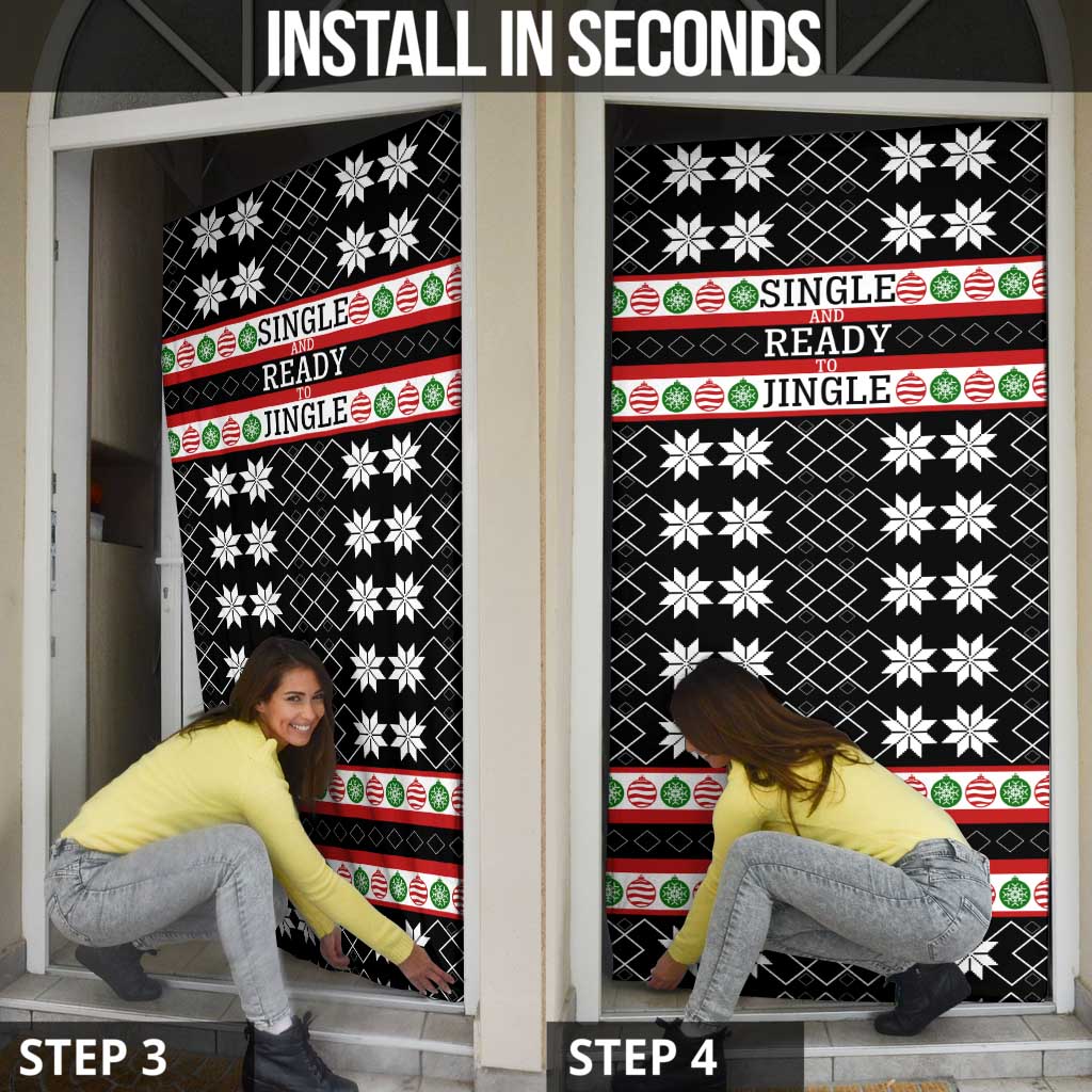 Single Ready To Jingle Christmas Door Cover Xmas Holiday Patterns - Wonder Print Shop