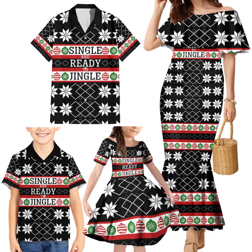 Single Ready To Jingle Christmas Family Matching Mermaid Dress and Hawaiian Shirt Xmas Holiday Patterns - Wonder Print Shop