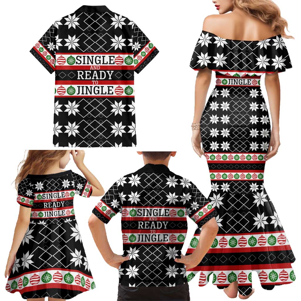 Single Ready To Jingle Christmas Family Matching Mermaid Dress and Hawaiian Shirt Xmas Holiday Patterns - Wonder Print Shop
