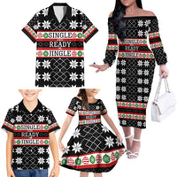 Single Ready To Jingle Christmas Family Matching Off The Shoulder Long Sleeve Dress and Hawaiian Shirt Xmas Holiday Patterns - Wonder Print Shop