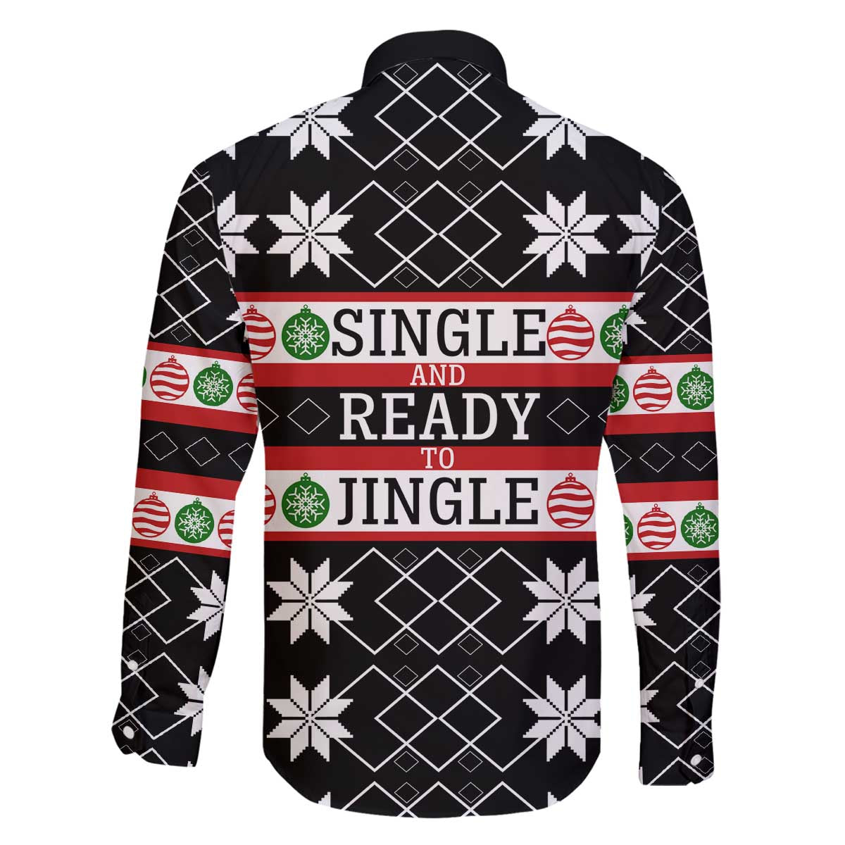 Single Ready To Jingle Christmas Family Matching Off The Shoulder Long Sleeve Dress and Hawaiian Shirt Xmas Holiday Patterns - Wonder Print Shop