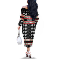 Single Ready To Jingle Christmas Family Matching Off The Shoulder Long Sleeve Dress and Hawaiian Shirt Xmas Holiday Patterns - Wonder Print Shop