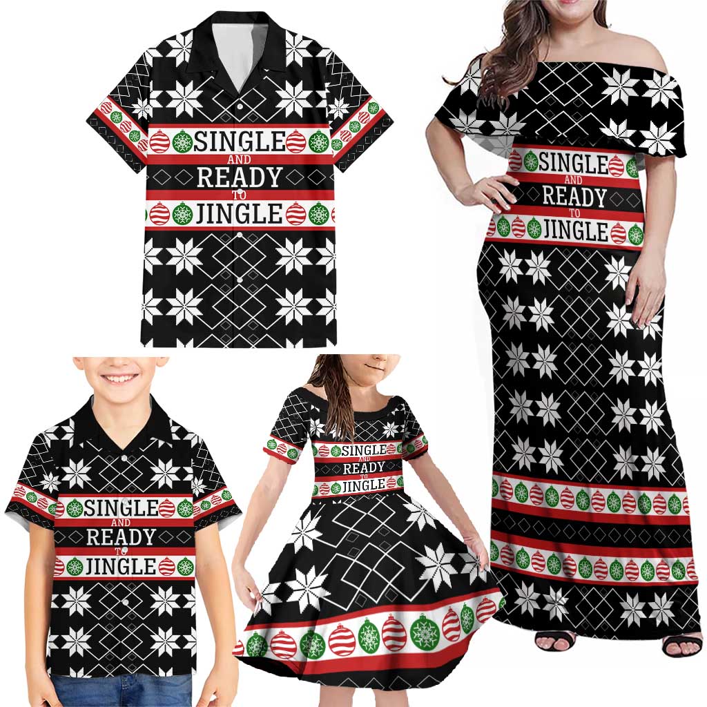 Single Ready To Jingle Christmas Family Matching Off Shoulder Maxi Dress and Hawaiian Shirt Xmas Holiday Patterns - Wonder Print Shop