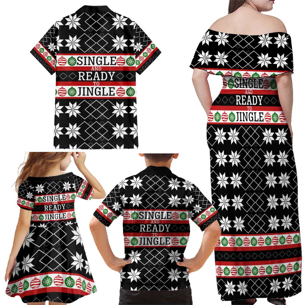 Single Ready To Jingle Christmas Family Matching Off Shoulder Maxi Dress and Hawaiian Shirt Xmas Holiday Patterns - Wonder Print Shop