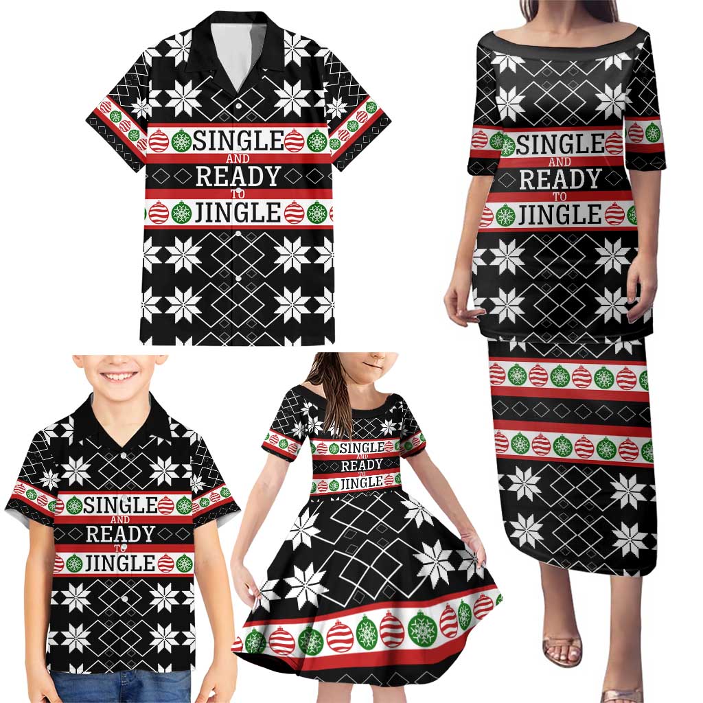 Single Ready To Jingle Christmas Family Matching Puletasi and Hawaiian Shirt Xmas Holiday Patterns - Wonder Print Shop