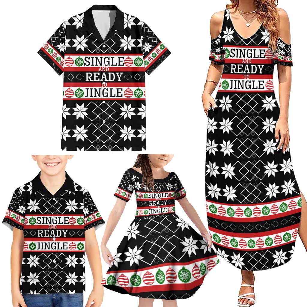 Single Ready To Jingle Christmas Family Matching Summer Maxi Dress and Hawaiian Shirt Xmas Holiday Patterns - Wonder Print Shop