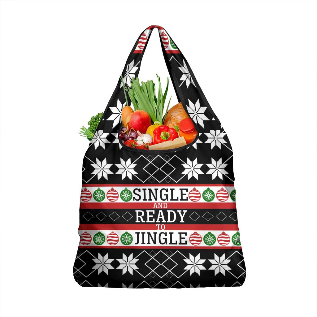 Single Ready To Jingle Christmas Grocery Bag Xmas Holiday Patterns - Wonder Print Shop
