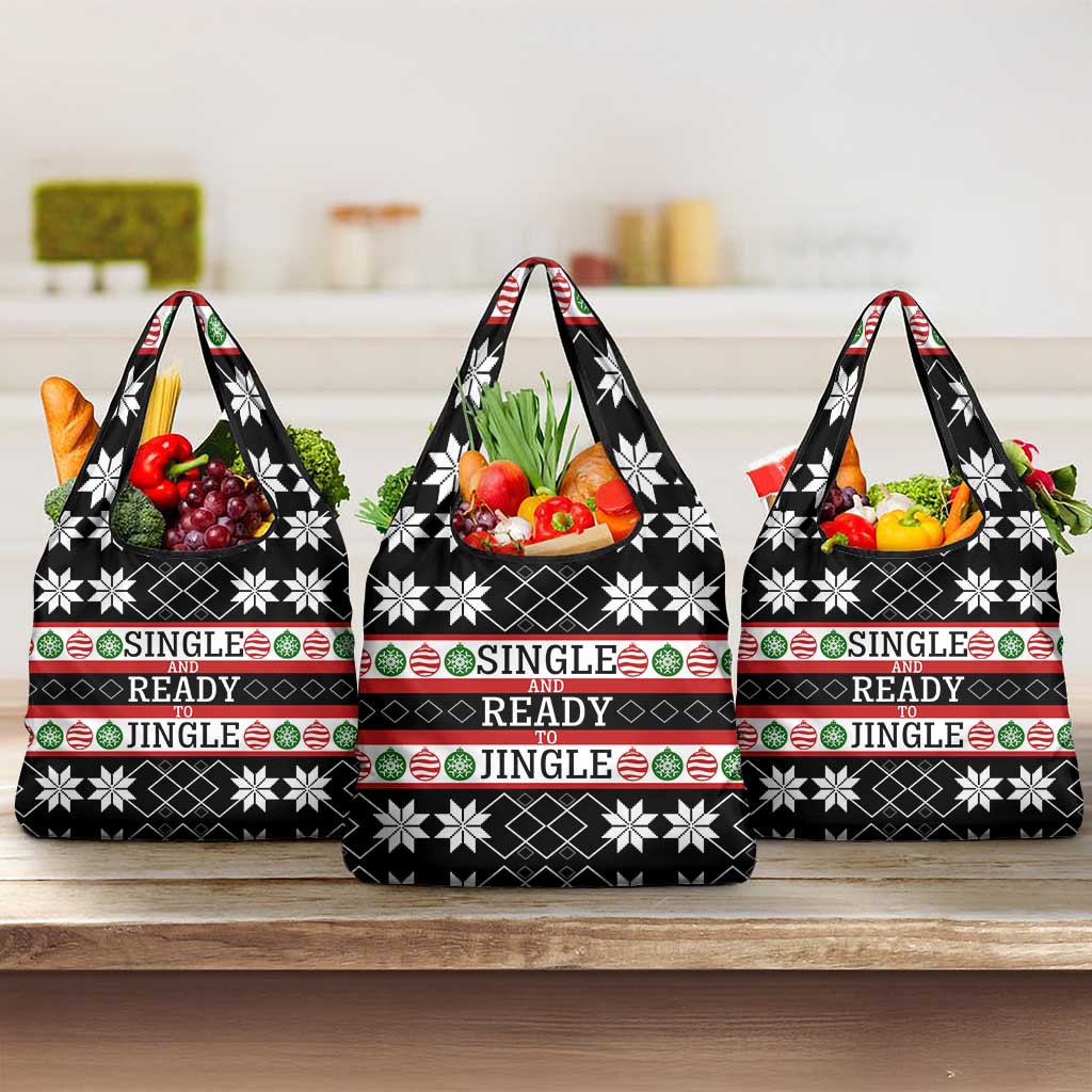 Single Ready To Jingle Christmas Grocery Bag Xmas Holiday Patterns - Wonder Print Shop