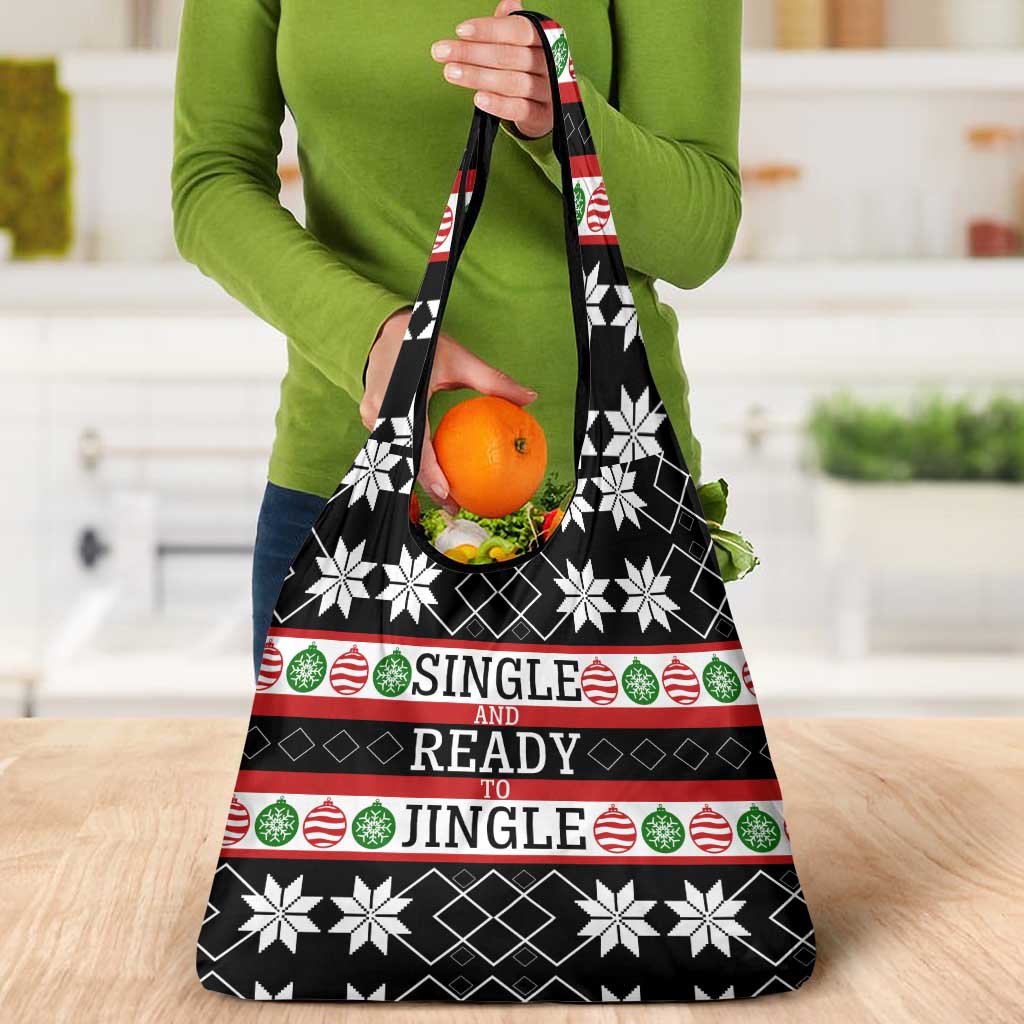 Single Ready To Jingle Christmas Grocery Bag Xmas Holiday Patterns - Wonder Print Shop