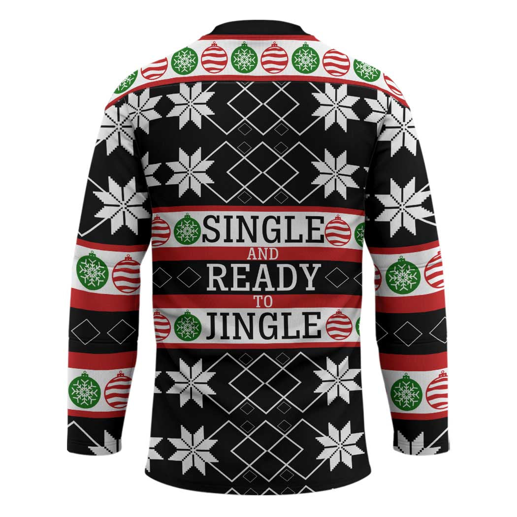 Single Ready To Jingle Christmas Hockey Jersey Xmas Holiday Patterns - Wonder Print Shop