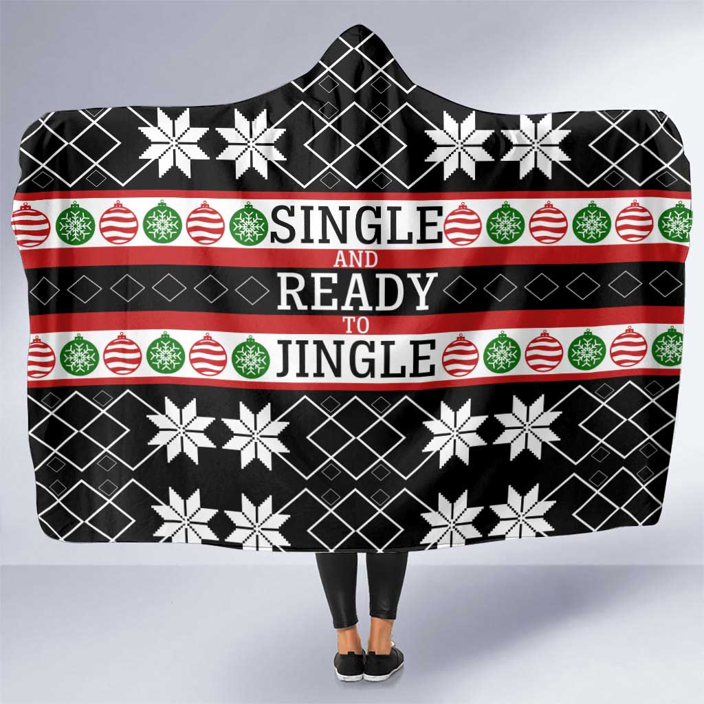 Single Ready To Jingle Christmas Hooded Blanket Xmas Holiday Patterns - Wonder Print Shop