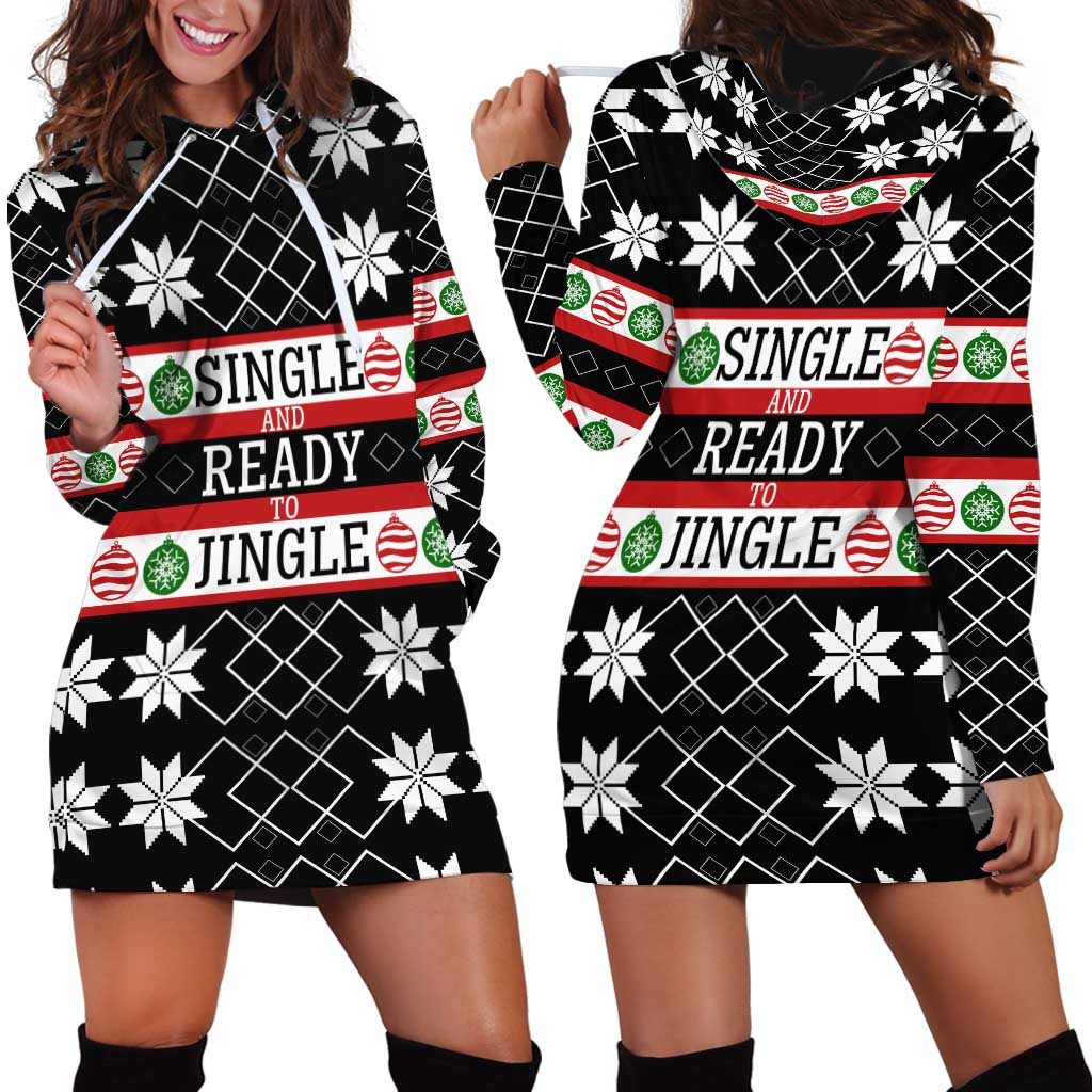 Single Ready To Jingle Christmas Hoodie Dress Xmas Holiday Patterns - Wonder Print Shop