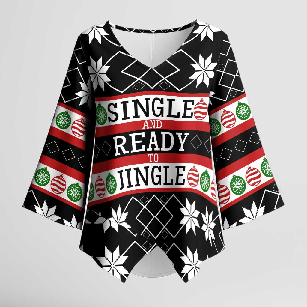 Single Ready To Jingle Christmas Kimono Sleeve Blouse Xmas Holiday Patterns - Wonder Print Shop