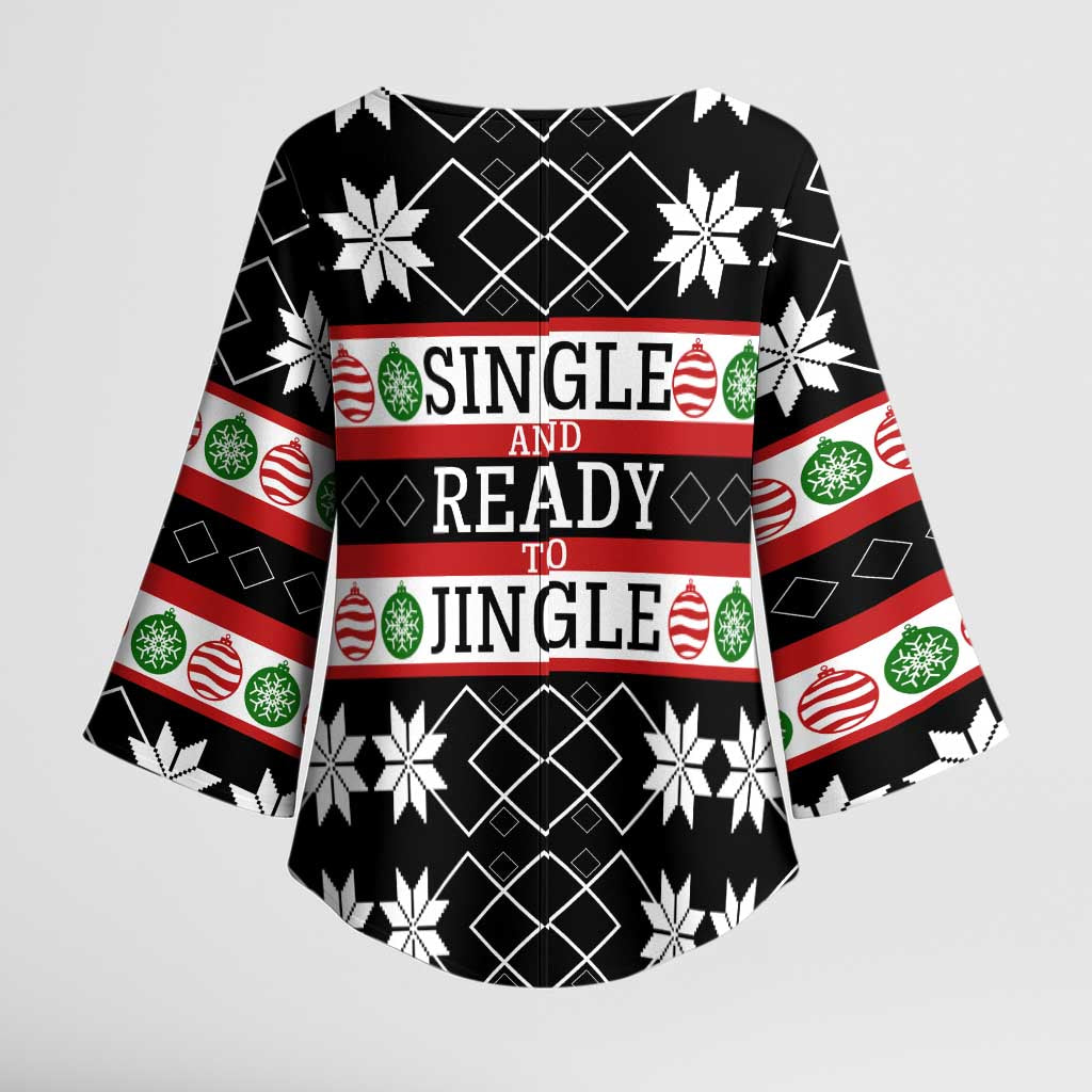 Single Ready To Jingle Christmas Kimono Sleeve Blouse Xmas Holiday Patterns - Wonder Print Shop