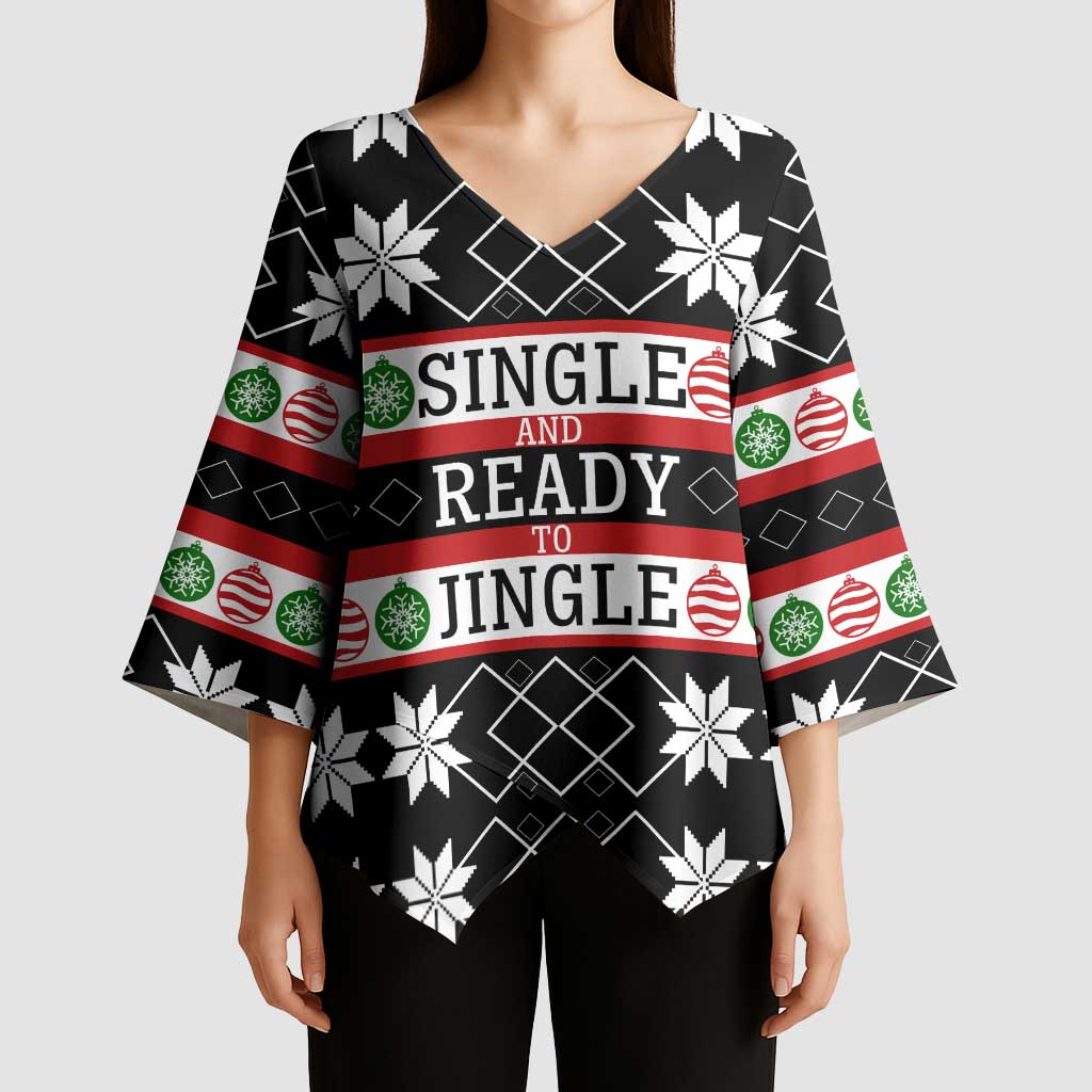Single Ready To Jingle Christmas Kimono Sleeve Blouse Xmas Holiday Patterns - Wonder Print Shop
